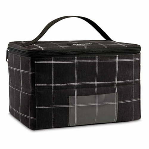PackIt Freezable Baby Bottle and Breastmilk Storage Bag Cooler, Black Grid