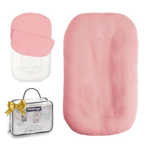 Baby Lounger - Baby Lounger for Newborn, Breathable & Soft Baby Nest Cover for Baby 0-12 Months, Baby Essentials Gifts, Portable Infant Lounger, Baby Snuggle Lounger Me(Petal)