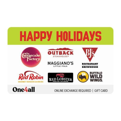 O4all Happy Holidays Dining Gift Card $100 (email Delivery