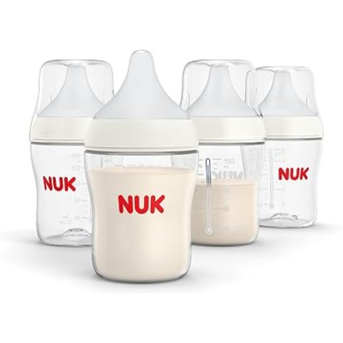 NUK Perfect Match Natural Transition Baby Bottle, 5oz, 4-Pack