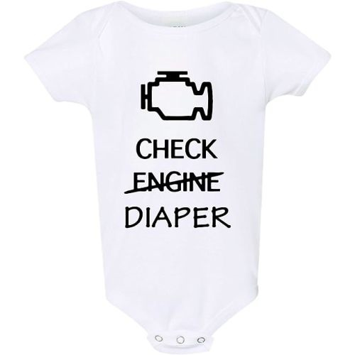 Check Diaper Bodysuit Breastfeeding Car Shirt Unisex