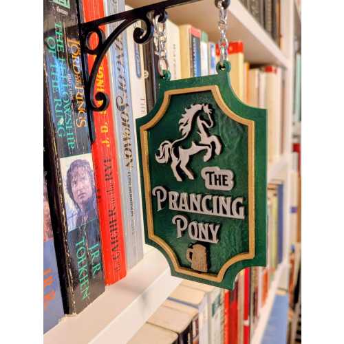 Prancing Pony Lord of the Rings Inspired Mini Tavern Sign: Laser-Engraved Bookcase Decoration (LIMITED)