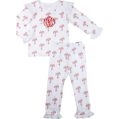 Blue Dot Candy Cane Knit Pajamas 9 mo