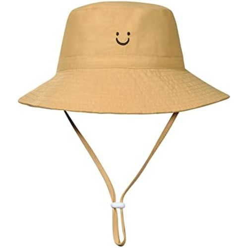 MaxNova Toddler Sun Hat Smile Face UPF 50+ Baby Bucket Hat for Boys Girls 0-5 Years