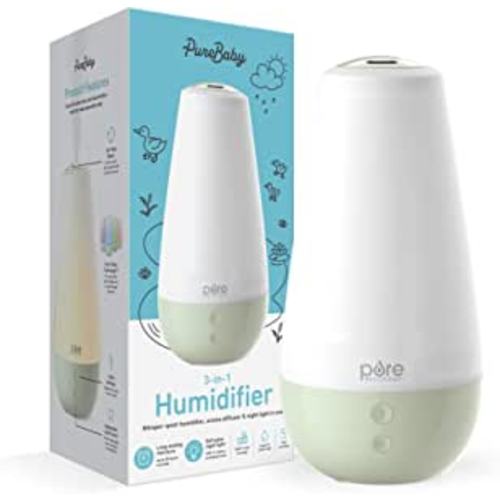 Amazon.com: Pure Enrichment® PureBaby® 3-in-1 Whisper-Quiet Humidifier, Color Changing Night Light, & Essential Oil Diffuser for Baby Nursery & Kids Bedroom to Relieve Congestion, Colds, & Coughs (Whisper Green) : Home & Kitchen