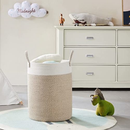 Cotton Rope Hamper by YOUDENOVA, 72L - Brown