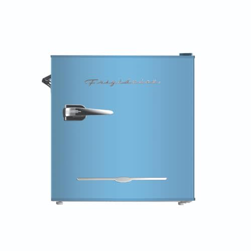 Frigidaire EFR176 Retro Compact Fridge with Chiller Mini Refrigerator with Built-in Bottle Opener for Office, Bedroom, Dorm Room or Cabin, 1.6 cu ft 16" D x 18" W x 18.5" H, Blue