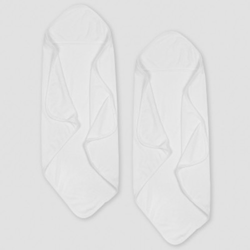 Gerber Baby Cotton 2pk Terry Hooded Towel - White One Size