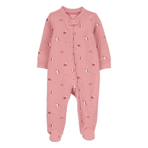 Baby Hedgehog 2-Way Zip Cotton Footie Sleep & Play Pajamas