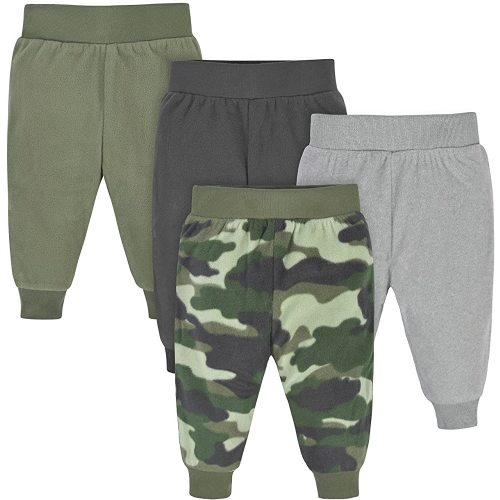 Gerber Baby Boys' 4-Pack Microfleece Pants - 0-3 Months