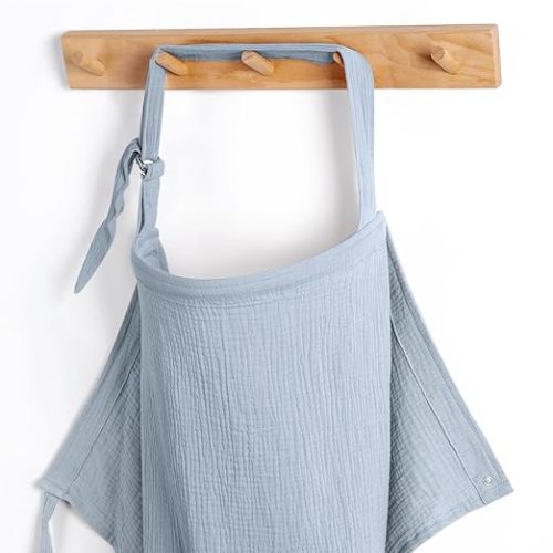 Muslin Nursing Cover for Breastfeeding(Light Blue)