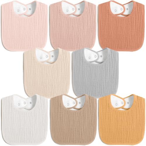 Amazon.com: MairMore 8 Pack Baby Muslin Bibs 100% Cotton Bibs for Boys Girls,Soft and Absorbent Bib Set for Feeding and Drooling : Baby