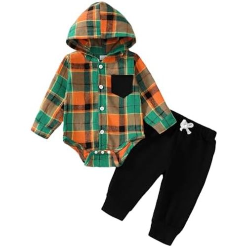 NZRVAWS Baby Boy Clothes Newborn Boy Outfit 0 3 6 12 18 Months Toddler Hoodie Romper Long Pant Infant Clothing