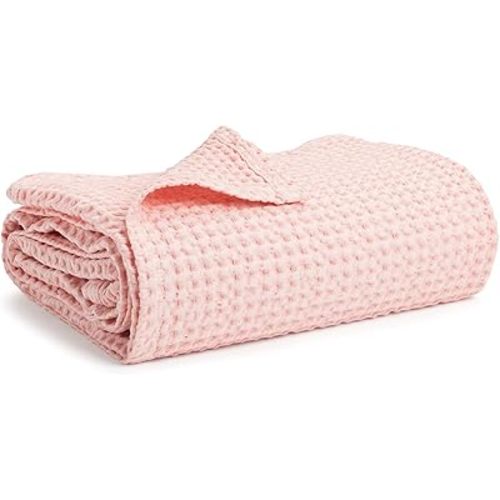 Simka Rose Waffle Baby Blanket - Soft Breathable Cotton Swaddle for Nursery, Stroller & Crib - Receiving Blanket for Boys & Girls, Gender Neutral Toddler