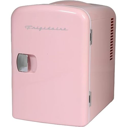 Frigidaire Mini Portable Compact Personal Fridge Cools & Heats, 4 Liter Capacity Chills Six 12 oz Cans, 100% Freon-Free & Eco Friendly, Includes Plugs for Home Outlet & 12V Car Charger - Pink