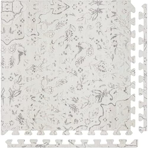 Baby Play Mat – 4x8 Latte Emile – Set of 8 Tiles – Cushioned EVA Foam Play Mat for Floor, Soft Interlocking Baby Crawling Mats for Hard Floors
