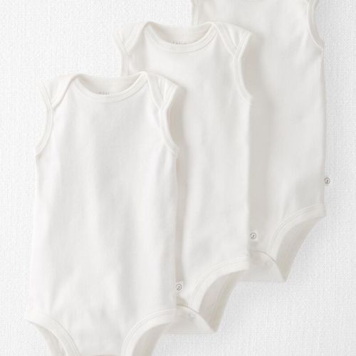 Light Cream Baby 3-Pack Organic Cotton Rib Bodysuits | Carter’s Oshkosh Canada