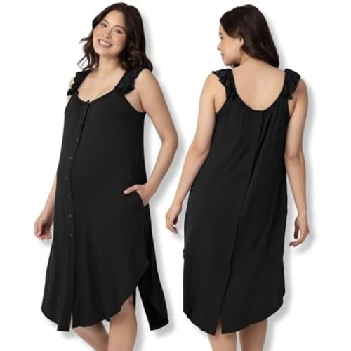 Kindred Bravely Ruffle Strap Labor and Delivery Gown | 3 In 1 Labor, Delivery, Nursing Gown for Hospital