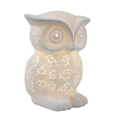 Simple Designs Porcelain Wise Owl-shaped Animal Light Table Lamp