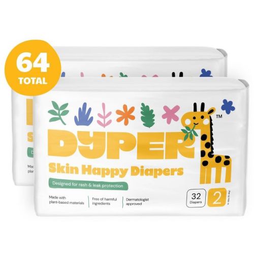 DYPER Skin Happy Diapers - Size 2 - 64 ct