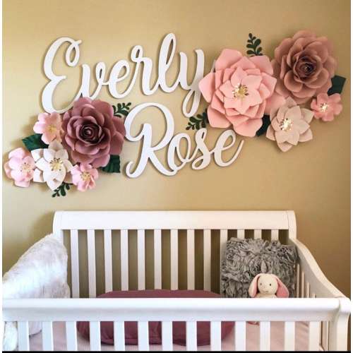 Cutout Name Signs - Two Names - girly happy nursery decor