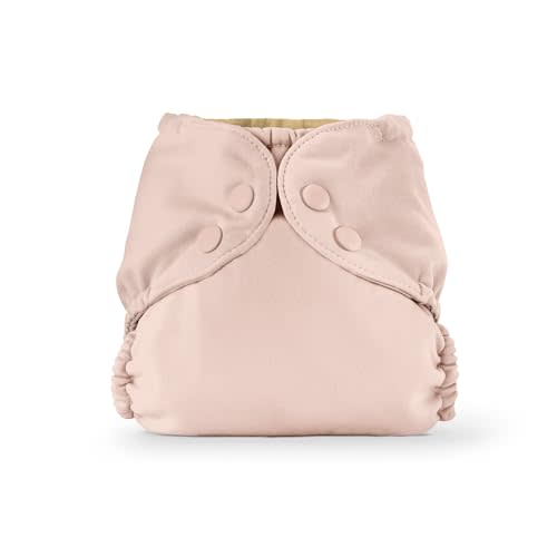 Esembly Cloth Diaper Outer, Waterproof Swim Cloth Diaper Cover, Leak-Proof and Breathable Layer Over Prefolds, Flats or Fitteds, Reusable with Snap Closure - Size 2 (18-35lbs), Blush