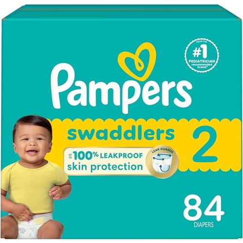 Pampers Baby Diapers - Swaddlers - Size 2, 84 Count, Ultra Absorbent Disposable Infant Diaper