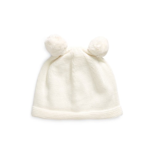 Double Pompom Organic Cotton Beanie