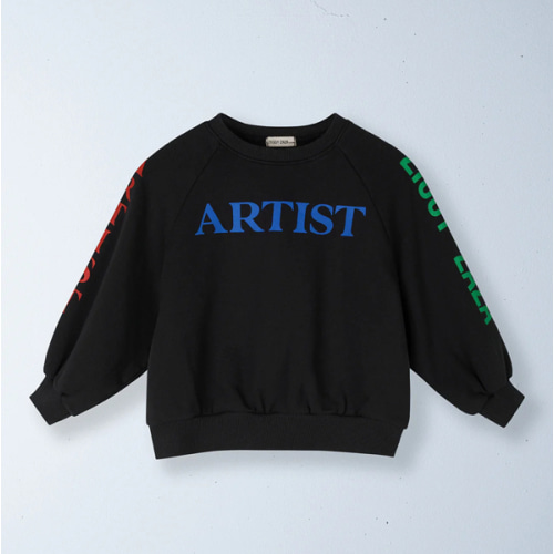 artist pullover | charcoal / primary print