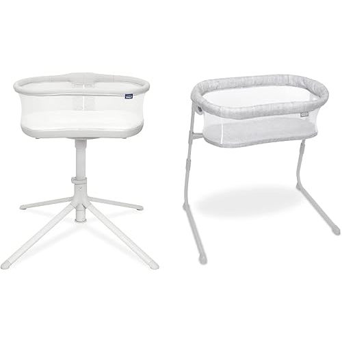 HALO BassiNest Home and Travel Combo, 3.0 Bedside BassiNest Swivel Sleeper, Flex Portable Adjustable BassiNest