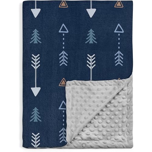 SANDJEST Kid Blanket for Boys with Double Layer Dotted Backing - Arrows Printed 30 x 40 Receiving Blankets Kids Gift for Birthday