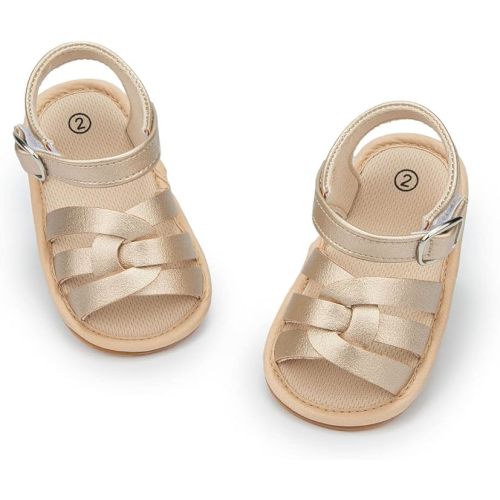 KIDSUN Baby Infant Girls Boys Sandals Non Slip Rubber Sole Summer Beach Outdoor First Walker Crib Shoes