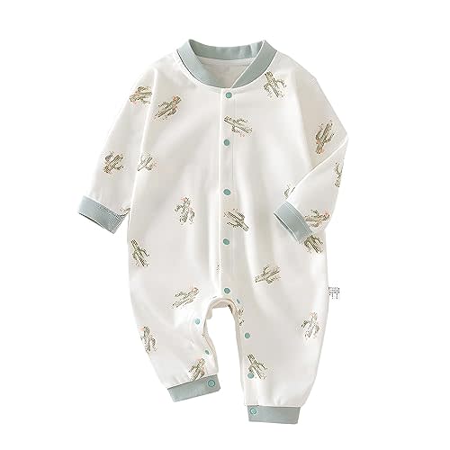 Cherie Kids 100% Organic Cotton Soft Baby Romper Jumpsuits for Boys and Girls Unisex, Long Sleeve, 0-24 Months