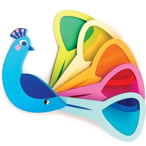 Tender Leaf Toys - Peacock Colors - Wooden Colors Learning Toys for Toddlers, Kids, Pre-School Children Activity Game - Gifts, Animal Toy - Early Learning, Play Set with Acrylic Window - Age 18M+