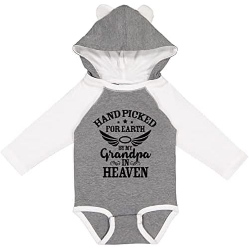 inktastic Handpicked for Earth By My Grandpa in Heaven Angel Long Sleeve Creeper