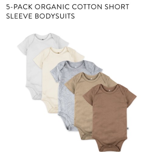 5-Pack Organic Cotton Short Sleeve Bodysuits | Honest Baby Clothing