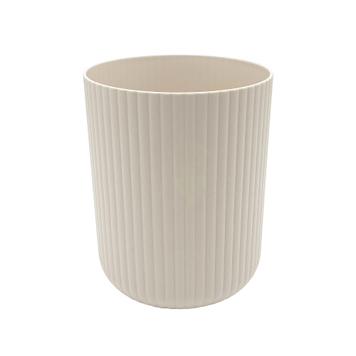 Mainstays 1.64 Gallon Plastic Ribbed Wastebasket, Beige