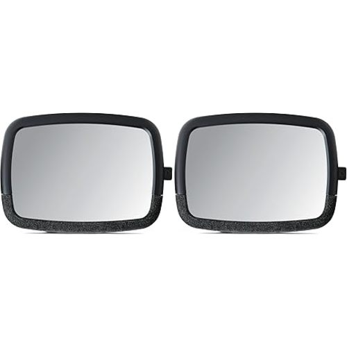 Munchkin Baby Car Mirror for Rear Facing Car Seats, Pivot 360 Baby in-Sight Adjustable Auto Mirror, Black, 2 Pack
