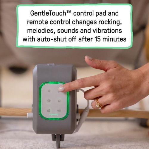 Ingenuity Keep InMotion Automatic Baby Rocking Seat - Gray: Adjustable Speed Settings, Detachable Toy Bar, 5-Point Harness