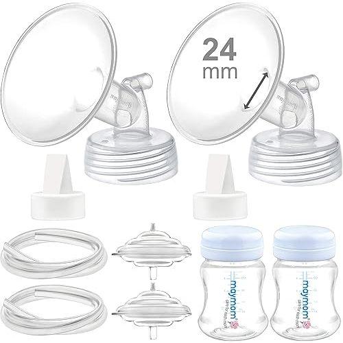 Maymom Pump Parts Compatible with Spectra S2 Spectra S1 Replacement Kit for Spectra Pump Parts 24 mm Flange Duckbill Valve Tube Bottle Backflow Protector, Not Original Spectra S2 Accessories