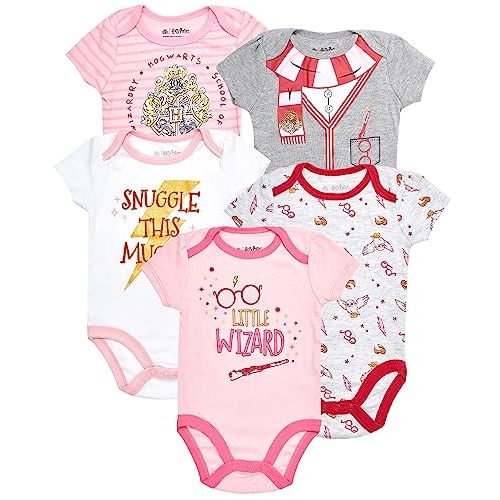 Harry Potter Baby Girls Bodysuit 5-Pack Baby Clothes Baby Gifts - Baby Bodysuit Multipack