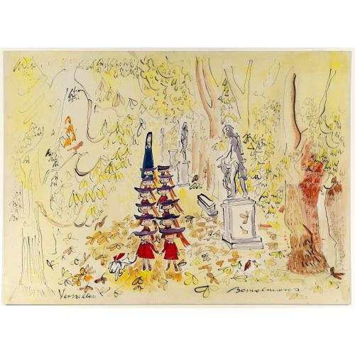 Ludwig Bemelmans : Madeline Viewing Statues Archival Fine Art Print Whimsical Storybook Decor