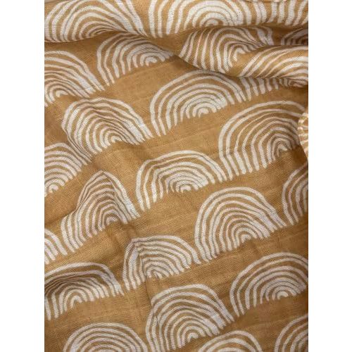 Sunshine & Sea Nursery Muslin Swaddle Blanket (Boho Coral Rainbow), Baby