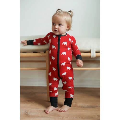 Red Bulldog Double Zipper Bamboo Sleeper