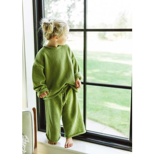 Knitted Cotton Set- Pea Green
