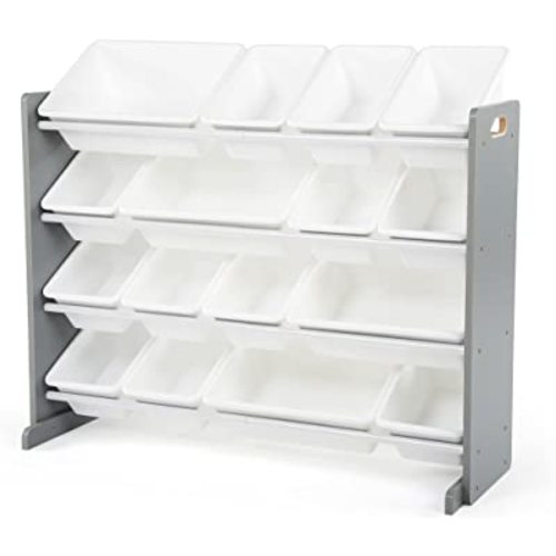 Humble Crew Supersized Wood Toy Storage Organizer, Extra Large, Grey/White