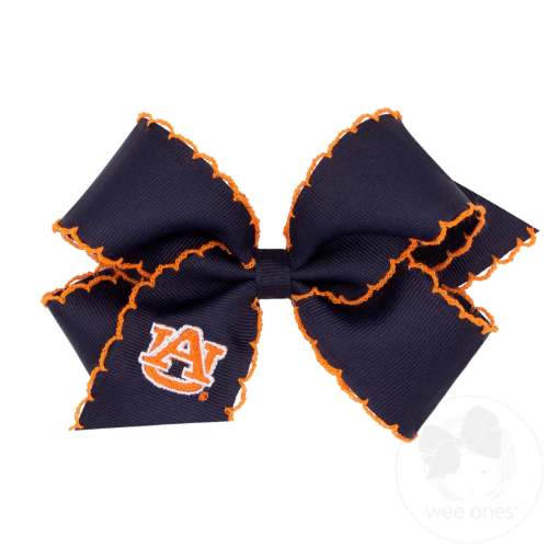 Medium Auburn Moonstitch Embroidered Hair Bow - AUBURN | Wee Ones Hair Bows & Accessories