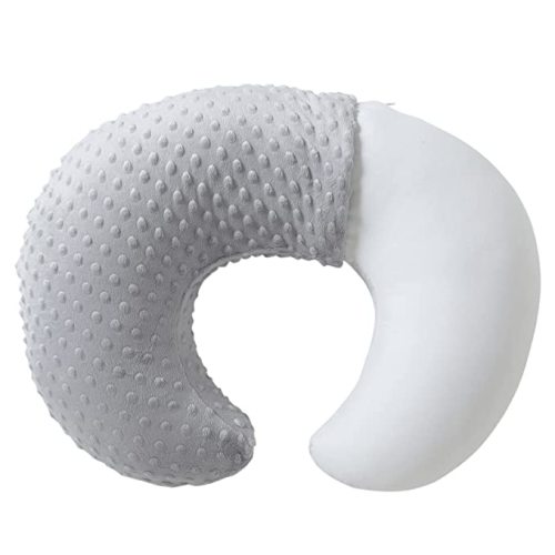 Baby Nursing Pillow and Body Positioner with Premium Slipcover for Breastfeeding for Baby Boys and Girls, Feeding Pillow with Breathable Comfortable Pillowcase (Gray)