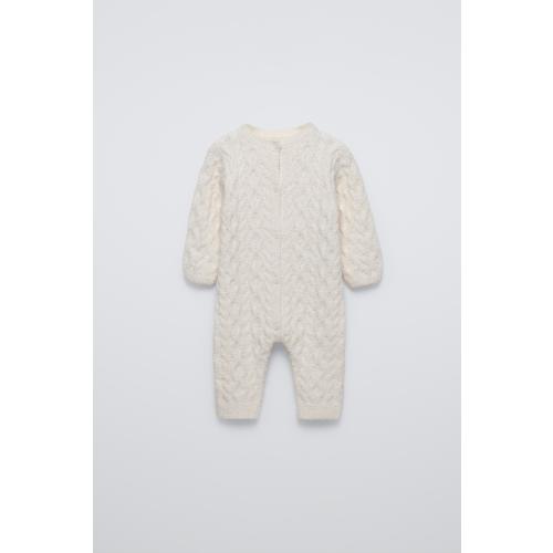 CABLE KNIT JUMPSUIT - Ecru | ZARA United States