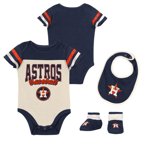 Newborn Houston Astros Outerstuff Navy Up One Three-Piece Bodysuit, Bib & Booties Set